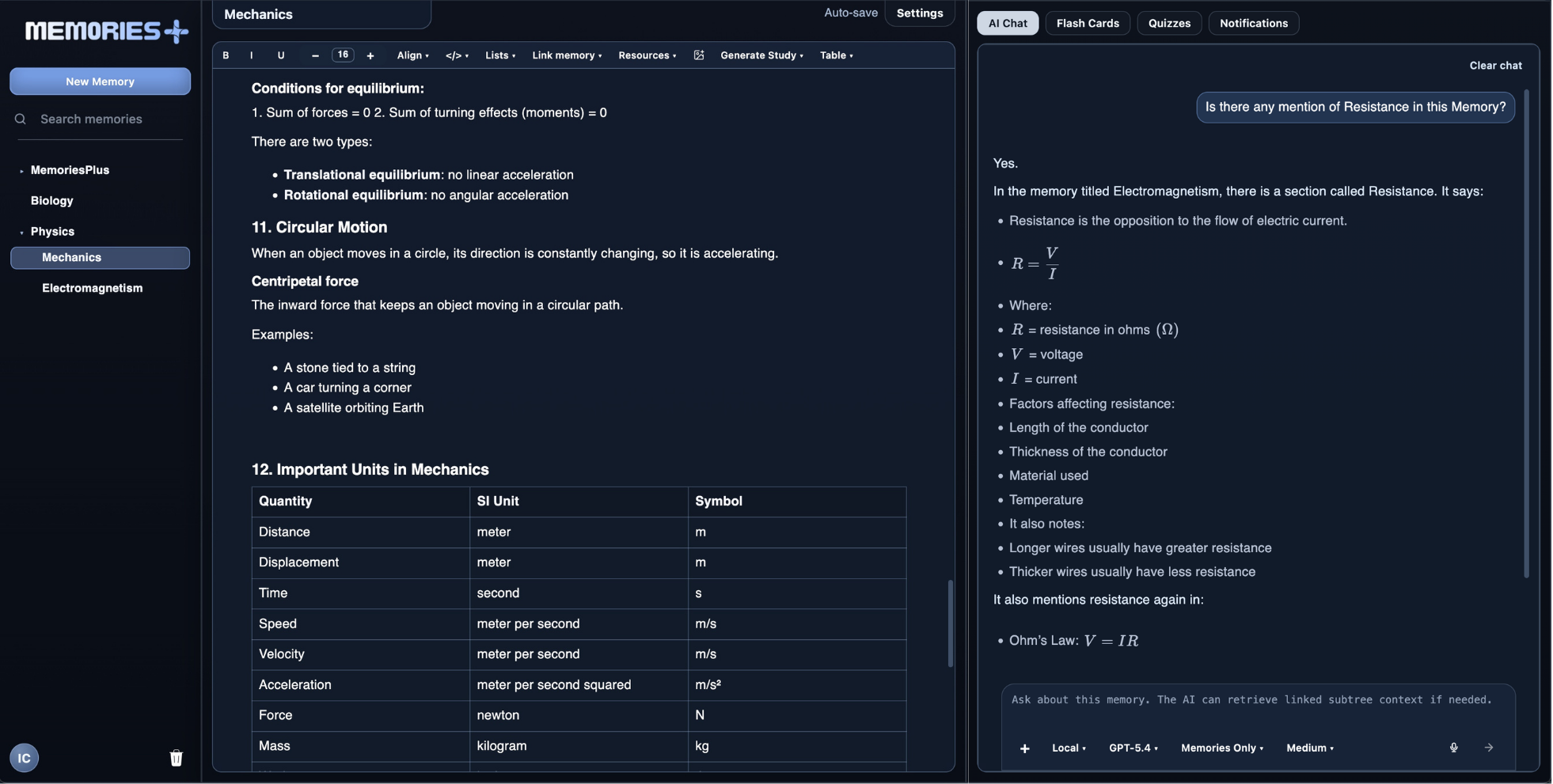 MemoriesPlus dashboard preview